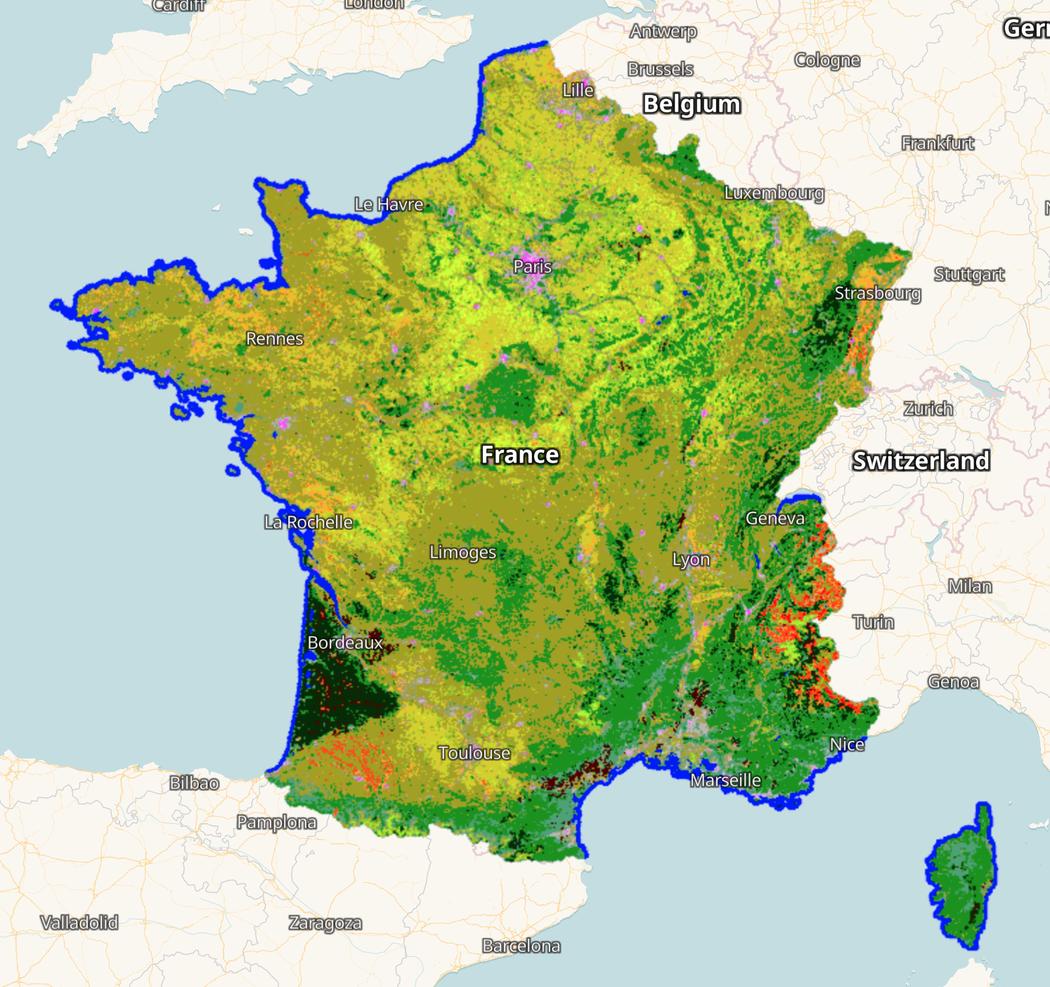 CNES land cover France overview