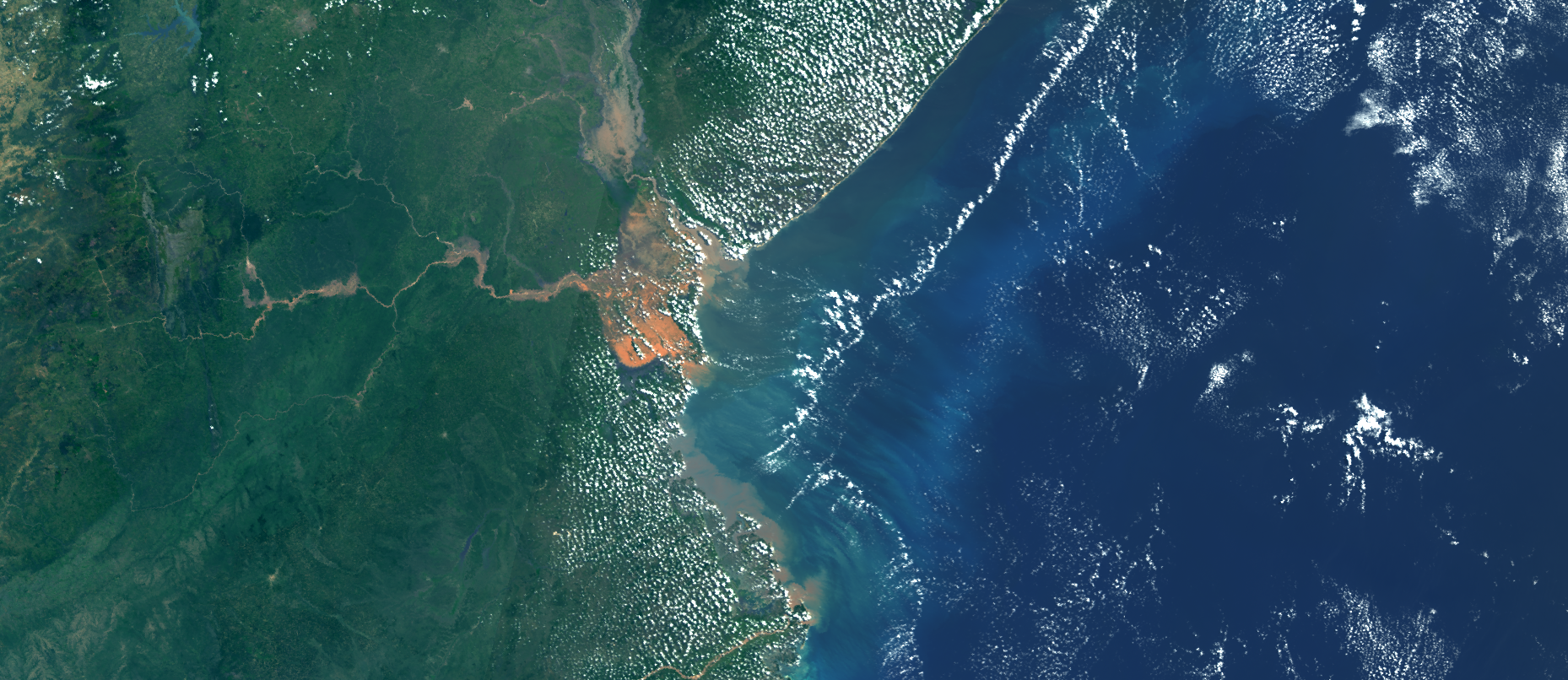 Enhanced true color visualization of Beira, Mozambique. Acquired on 25.3.2019.